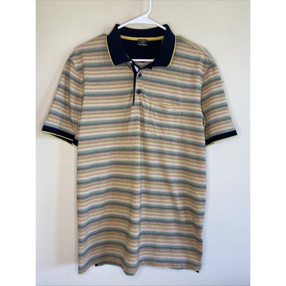 Vintage VTG Solemare Maus & Hoffman Italy Multicolor Striped Polo Shirt Large - Picture 1 of 9